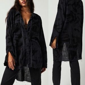 ONE TEASPOON X FREE PEOPLE Resonance Longlined Cottagegoth Boho Muslin Shirt